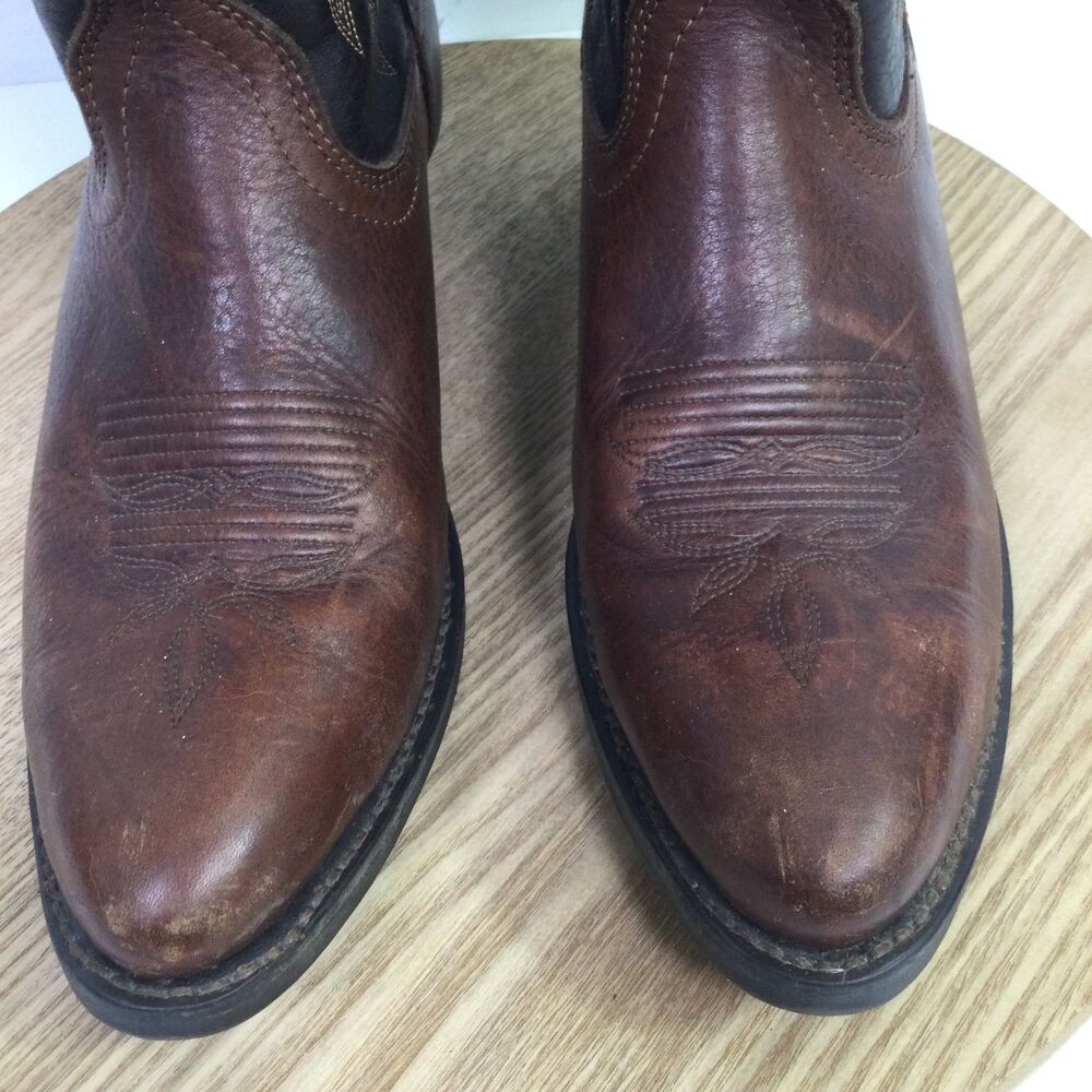 Laredo Womens Western Cowboy Boots Leather Brown Black Size 8.5M - Picture 7 of 13